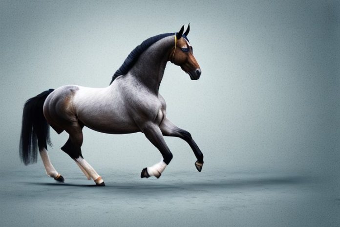A belgian warmblood horse in a riding arena in phalaborwa