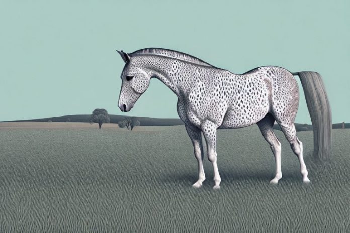 An appaloosa horse in a field in brits