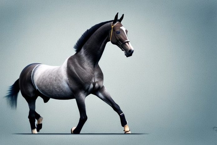 A belgian warmblood horse in a riding arena in delmas