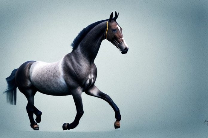 A belgian warmblood horse in a riding arena in hartswater