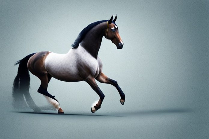 A belgian warmblood horse in a riding arena in mafikeng