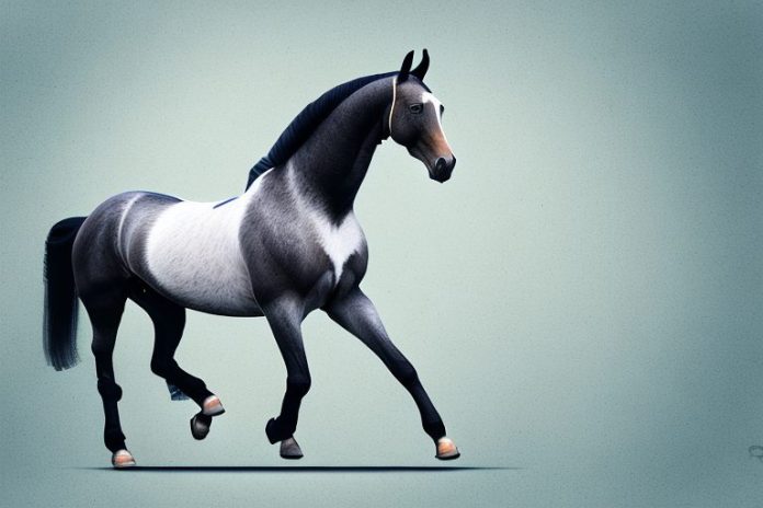 A belgian warmblood horse in a riding arena in stilfontein