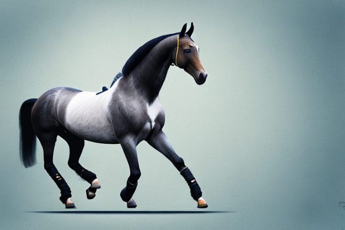 A belgian warmblood horse in a riding arena in hartbeespoort