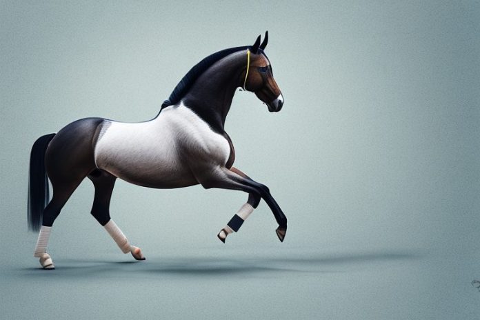 A belgian warmblood horse in a riding arena in lichtenburg