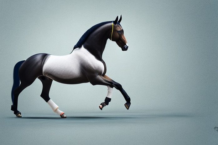 A belgian warmblood horse in a riding arena in vryburg