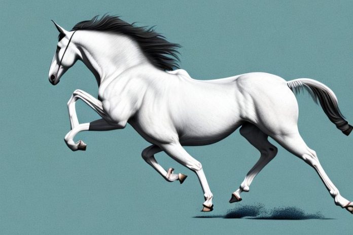 A belgian warmblood horse galloping in a field in mokopane