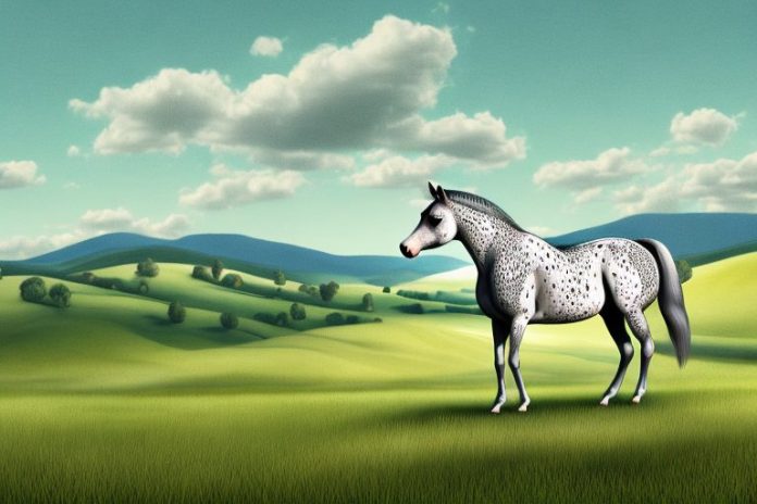 An appaloosa horse in a rural setting
