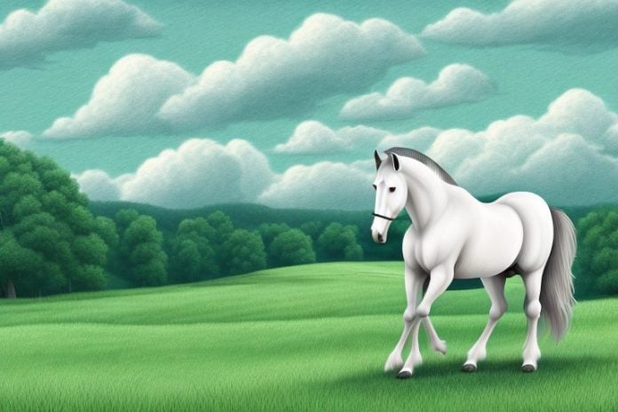 A percheron horse in a rural setting