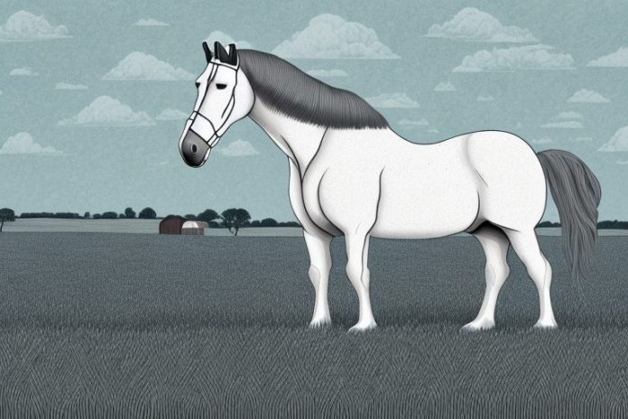 A percheron horse standing in a field in uitenhage