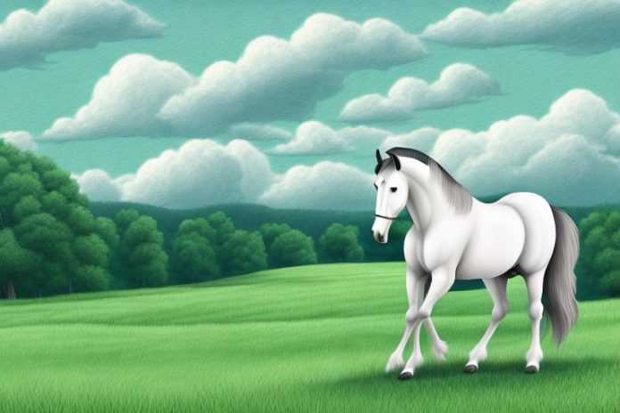 A percheron horse in a rural setting