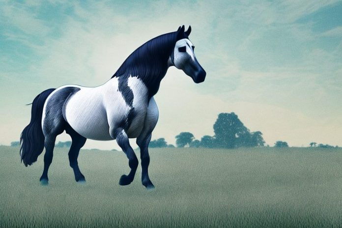 A percheron horse in a field in pretoria