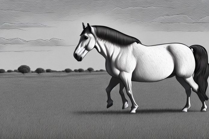 A percheron horse in a rural setting in soweto