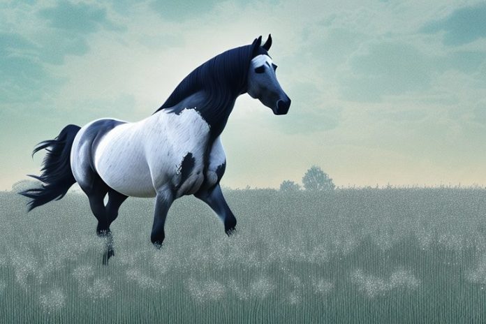 A percheron horse in a field in vanderbijlpark