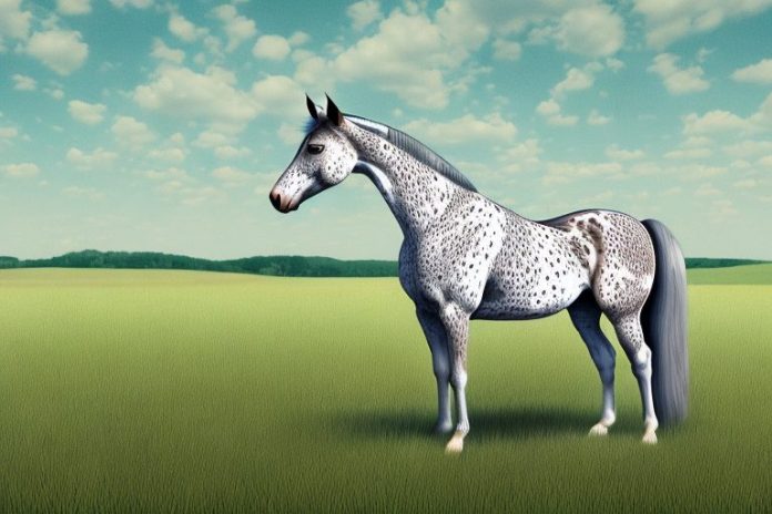 An appaloosa horse in a rural setting