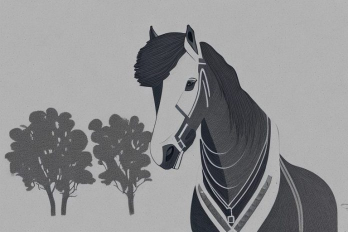A percheron horse in a rural setting near pretoria