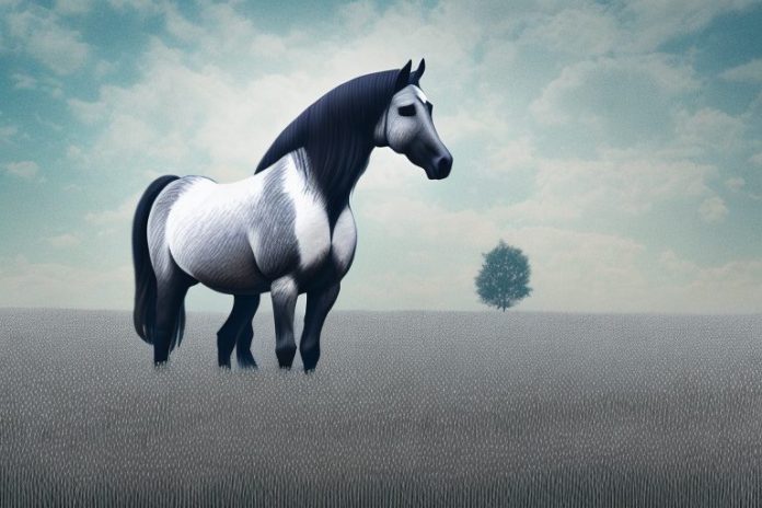 A percheron horse standing in a field in randburg