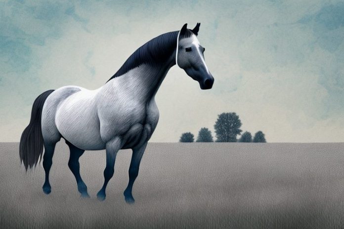 A percheron horse in a field in germiston