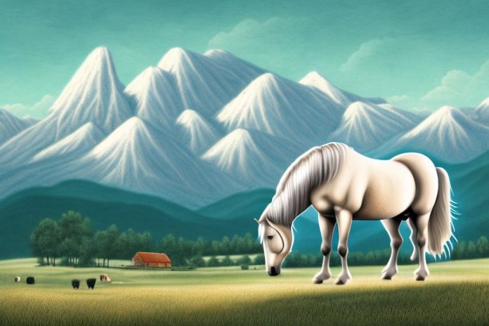 A percheron horse in a rural setting
