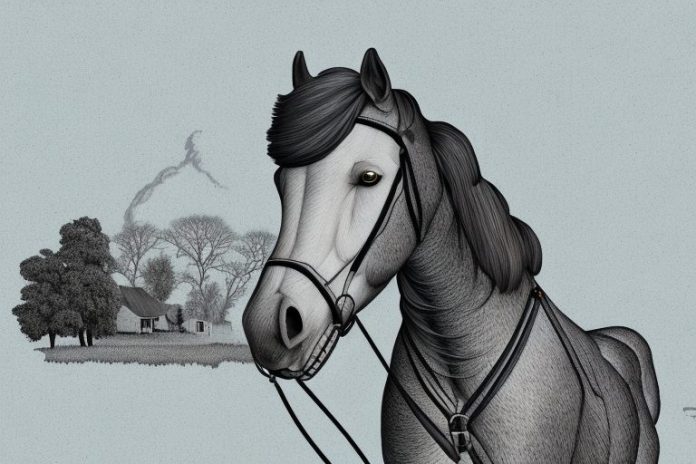 A percheron horse in a rural setting in modimolle