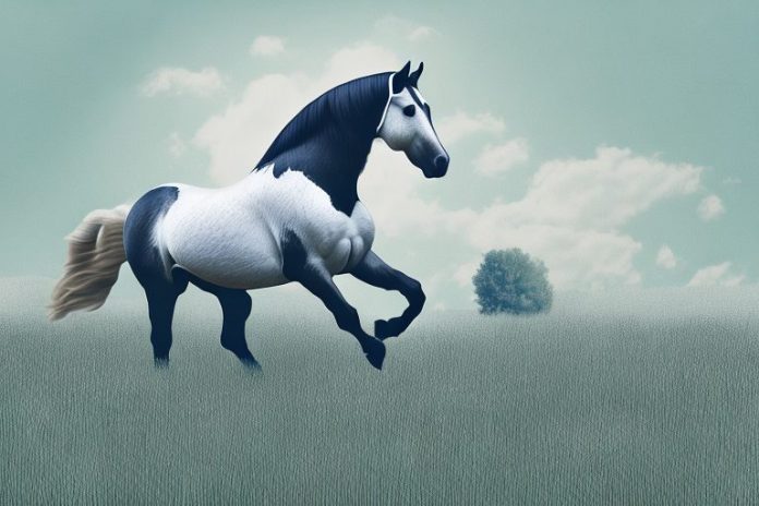 A percheron horse in a field in bela-bela