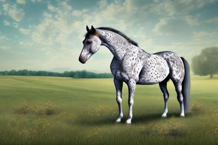 An appaloosa horse in a rural setting