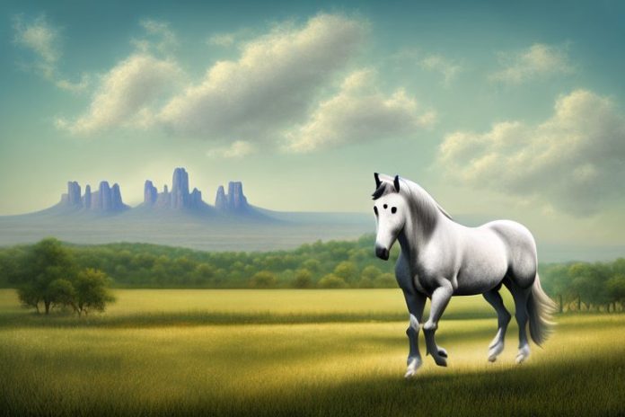 A percheron horse in a rural setting