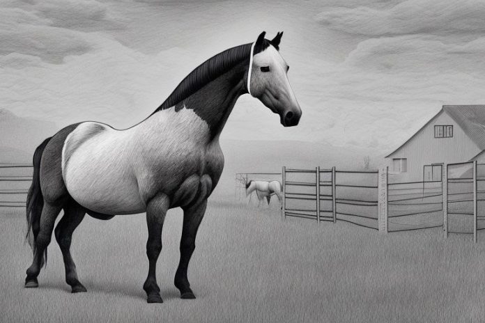 A percheron horse in a rural setting in somerset west