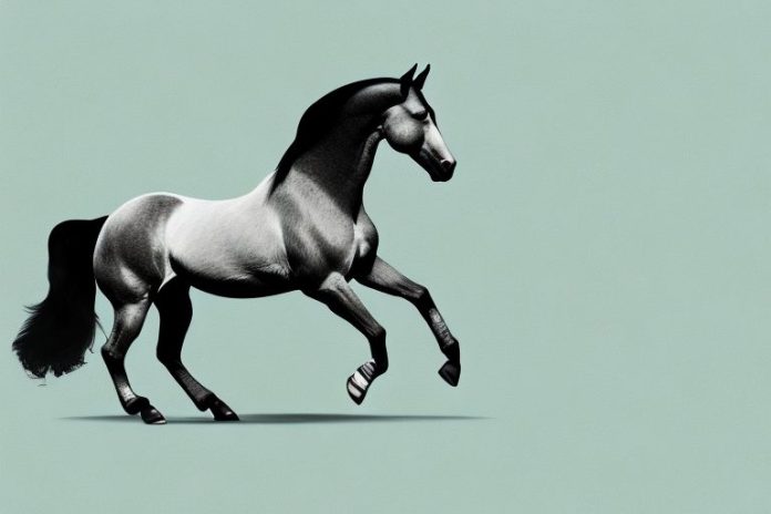 A hanoverian horse galloping through a durban landscape