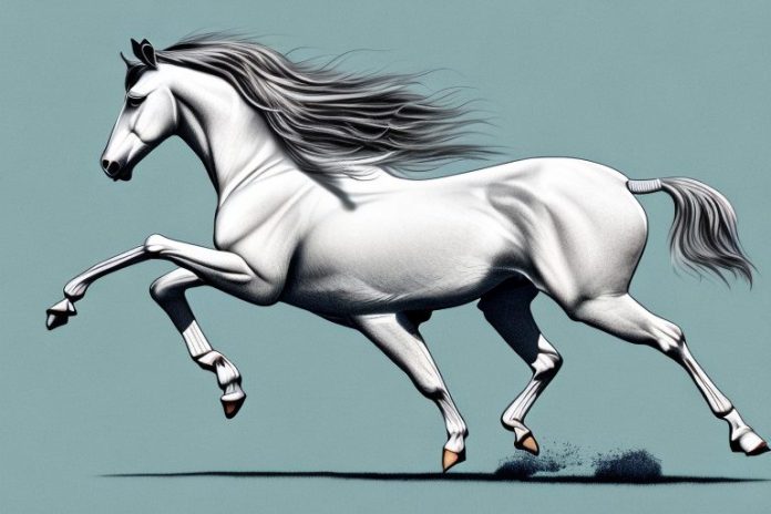 A hanoverian horse galloping in an open field in empangeni