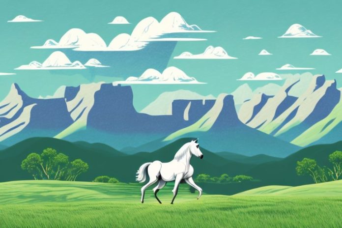 A horse in a scenic landscape of kwa zulu natal