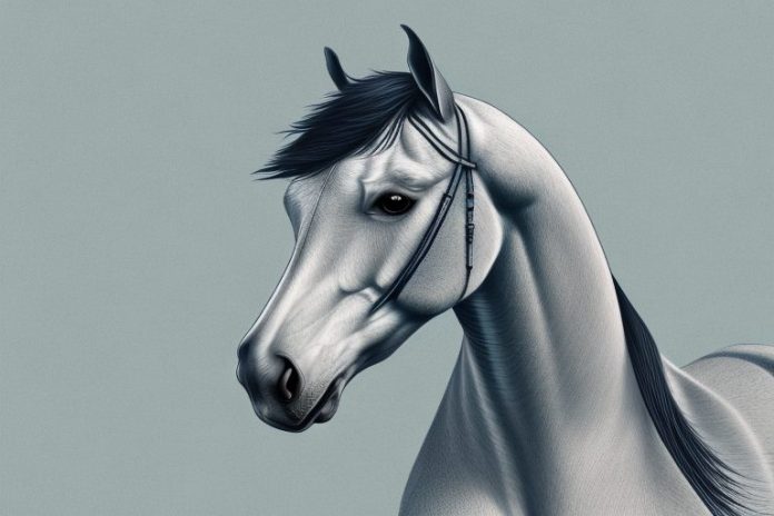 A hanoverian horse in a field in sasolburg