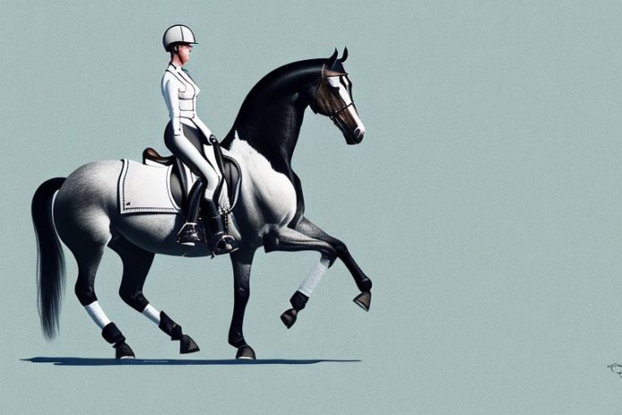 A hanoverian horse in a riding arena in kroonstad