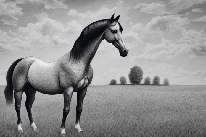A hanoverian horse in a field in bethlehem