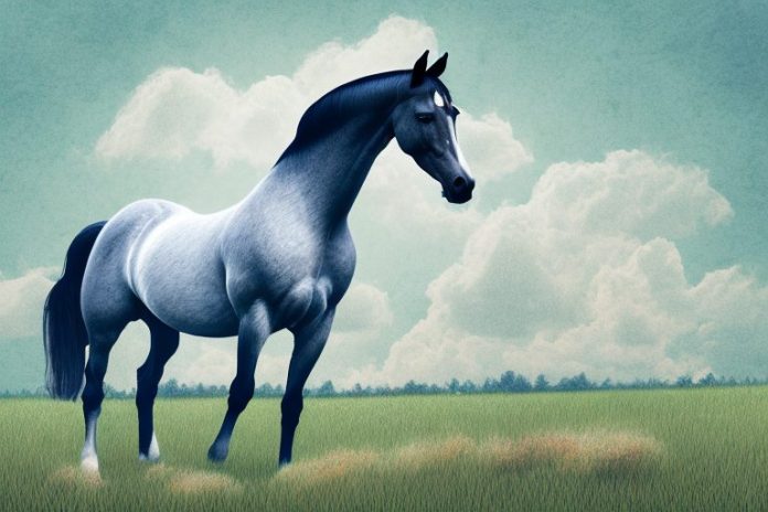 A hanoverian horse in a field in ficksburg