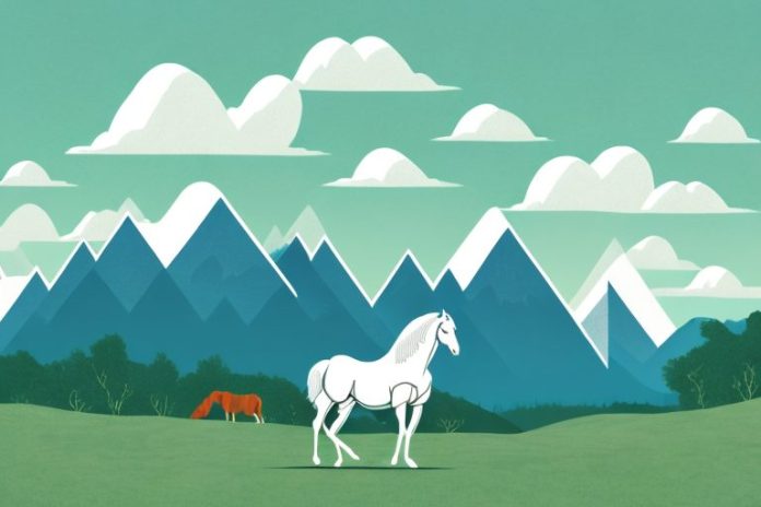 A horse in a scenic landscape