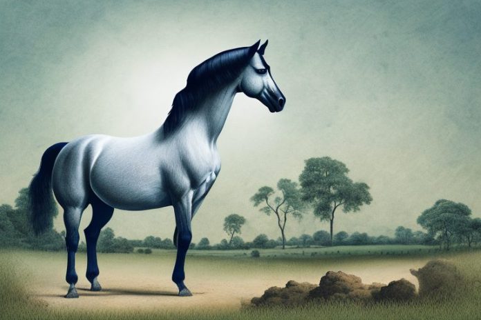 A hanoverian horse in a rural limpopo landscape