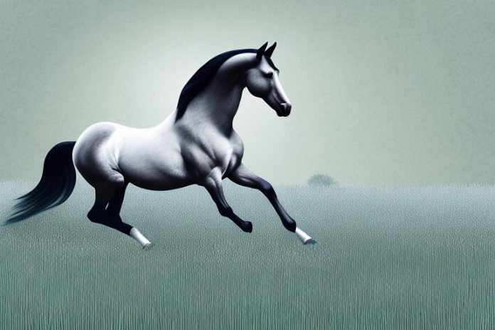 A hanoverian horse galloping through a field in polokwane
