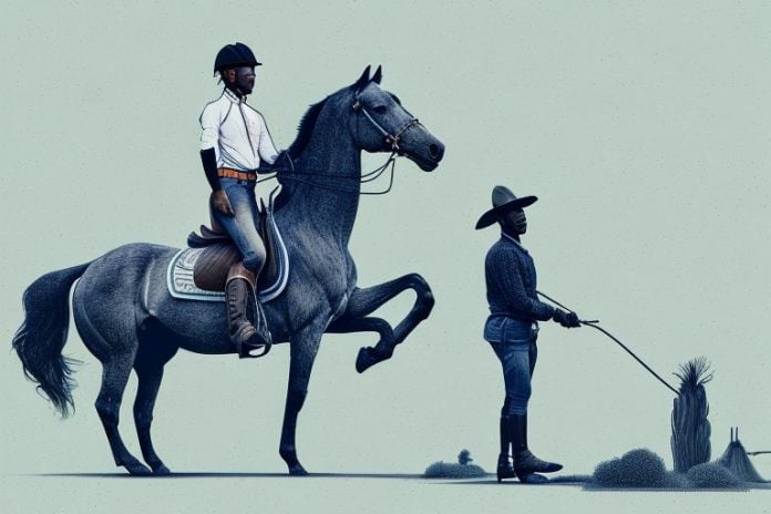 A horse and rider in the countryside of kwamashu