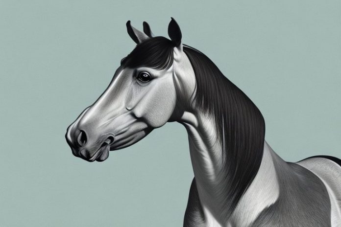 A hanoverian horse in a secunda landscape
