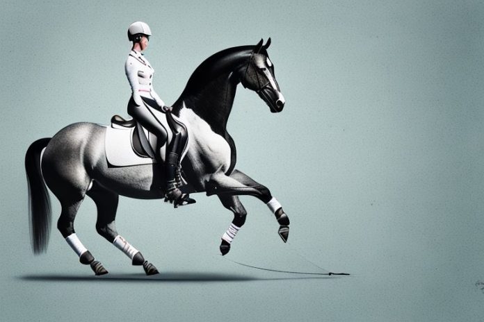 A hanoverian horse in a riding arena in ermelo