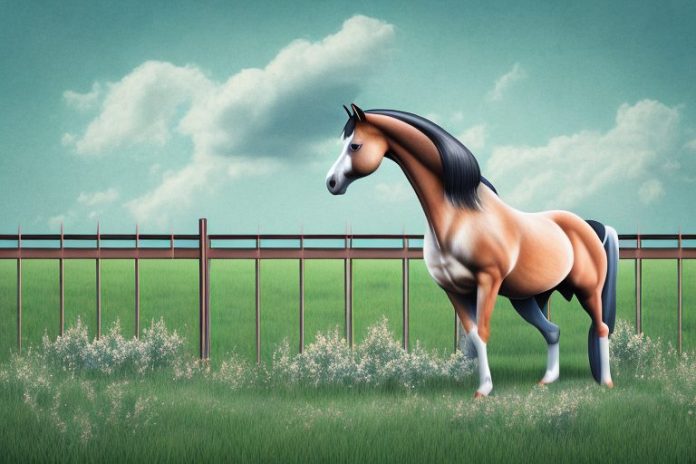 A hanoverian horse in a field