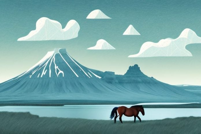 A horse in an icelandic landscape