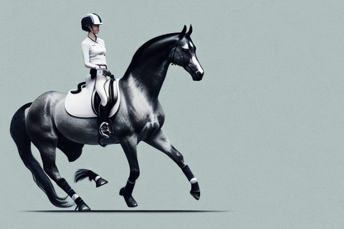 A hanoverian horse in a riding arena in worcester