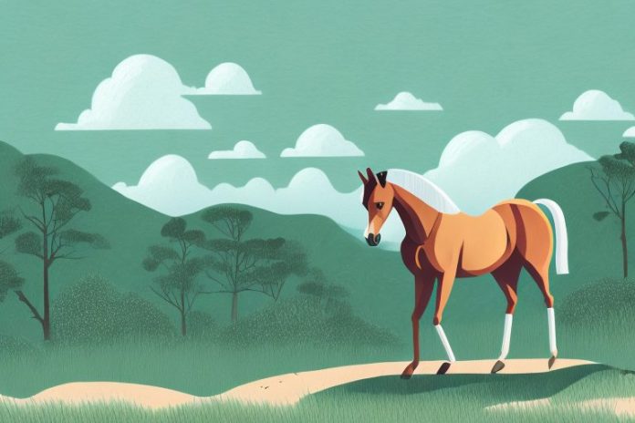 A hanoverian horse in a scenic landscape