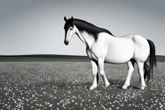 A morgan horse standing in a field in the northern cape
