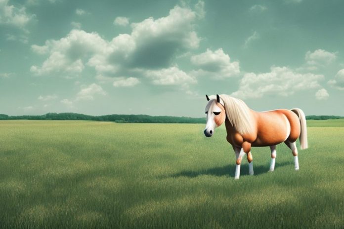 A haflinger horse in a rural setting