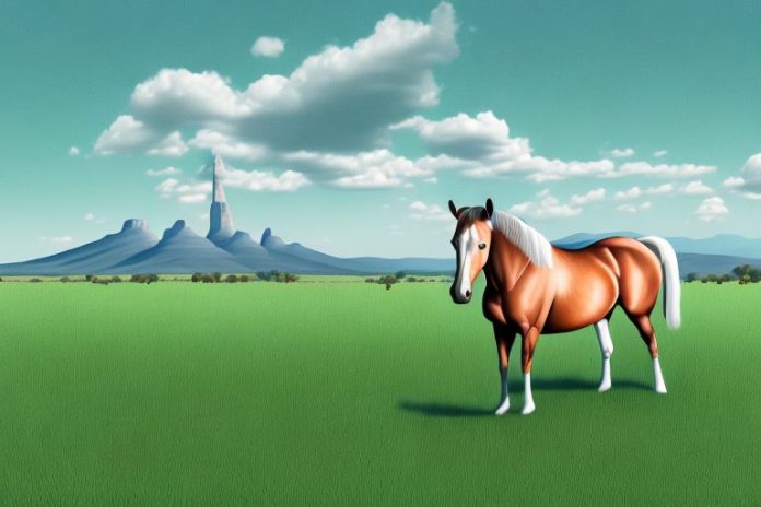 A kentucky mountain saddle horse in a grassy field in richards bay