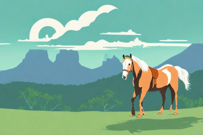 A kentucky mountain saddle horse in a scenic landscape in amanzimtoti