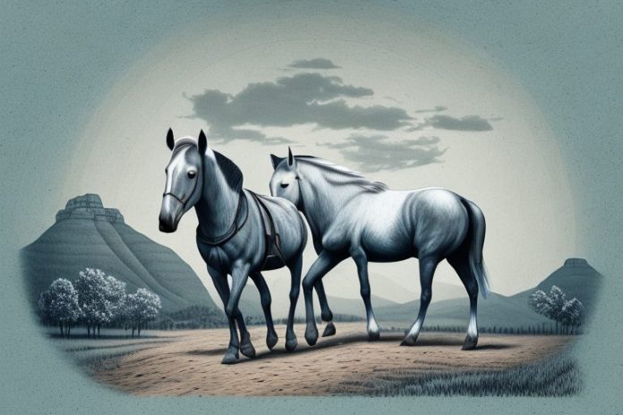 A kentucky mountain saddle horse in a rural south african setting