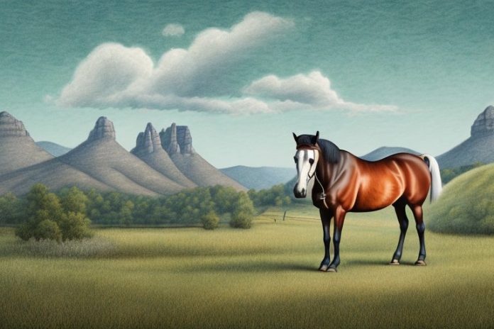 A kentucky mountain saddle horse in a rural setting in port alfred